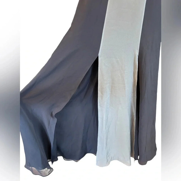 Reiss Alla Blue Color Block Criss Cross Back Maxi Long Gown Size 6 - Picture 10 of 11